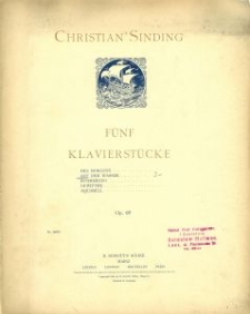 Auf dem Wasser : [aus] Fünf Klavierstücke / Christian Sinding, Op. 97, No 2