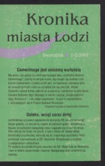 Kronika Miasta Łodzi : kwartalnik. 2005 [nr] 1/2