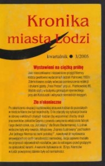 Kronika Miasta Łodzi : kwartalnik. 2005 [nr] 3