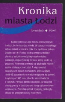 Kronika Miasta Łodzi : kwartalnik. 2007 [nr] 3
