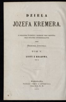 Listy z Krakowa. T. 2, cz. 2, Dzieje artystycznej fantazyi / Józef Kremer