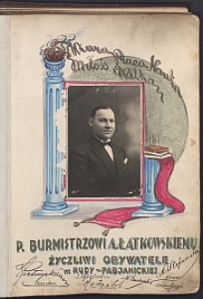 P. Burmistrzowi A. Łatkowskiemu życzliwi obywatele m. Rudy-Pabjanickiej : [album pamiątkowy]