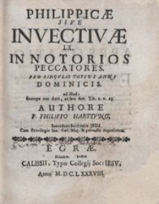 Philippicae sive invectivae LX. In notorios peccatores. Pro singulis totius anni dominicis […] : [Cz. 2]