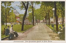 Litzmannstadt, Park Golzheimer-Busch m. Russ. Kirche