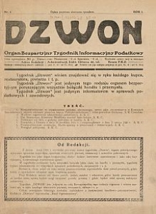 Dzwon : organ bezpartyjny : tygodnik informacyjny podatkowy. 1925-05 R. 1 nr 1