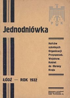 Jednodniówka hufców szkolnych Organizacji Przysposob. Wojskow. Kobiet do Obrony Kraju