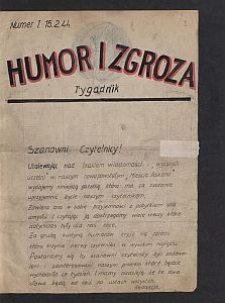 Humor i Zgroza : tygodnik. 1944-02-15 [R. 1] nr 1
