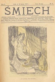 Śmiech : tygodnik humorystyczno-satyryczny : wychodzi w każdą sobotę. 1913-03-29 R. 2 no 14