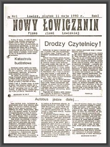 Nowy Łowiczanin : pismo Ziemi Łowickiej. 1990-05-11 R. 1 nr 1