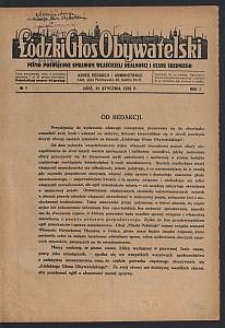 Łódzki Głos Obywatelski : pismo poświęcone sprawom właścicieli realności i stanu średniego. 1929-01-31 R. 1 no 1