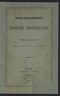 Juliana Ursyna Niemcewicza podróże historyczne po ziemiach polskich między rokiem 1811 a 1828 odbyte