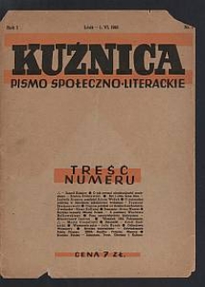 Kuźnica : pismo społeczno-literackie. 1945-06-01 R. 1 nr 1