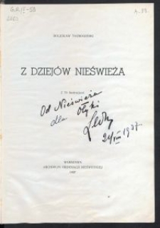 Z dziejów Nieświeża : z 70 ilustracjami / Bolesław Taurogiński.
