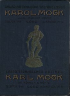 Skład Artykułów Technicznych Karol Mogk właśc. Römer i König : [katalog na rok] 1915=Lager Technischer Artikel Karl Mogk inh. Römer & König : [Katalog für das Jahr] 1915